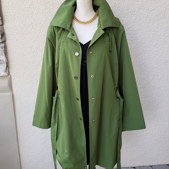 London Fog Snap Front Coat with Hood - 3X - Picture 2 of 8